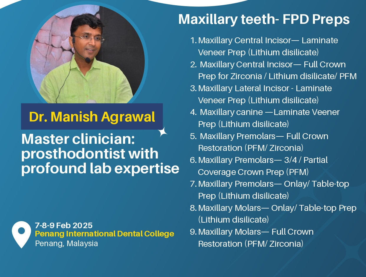 Maxillary teeth FPD Preps